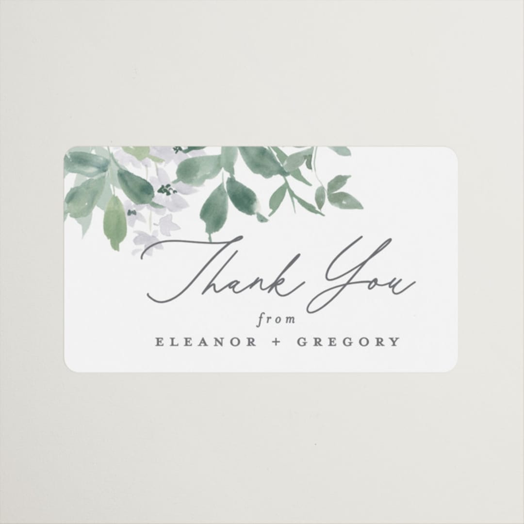 "Grove" - Wedding Favor Stickers in Fern by Everett Paper Goods - Front