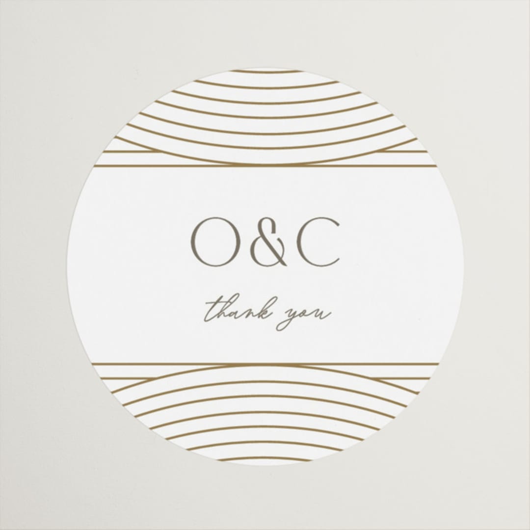 "Moderne" - Wedding Favor Stickers in Alabaster by Pixel and Hank - Front