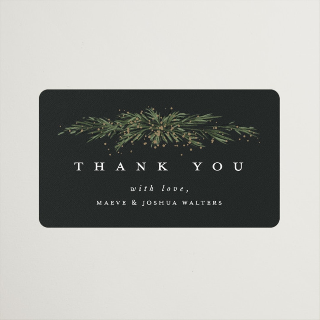 "Winter Garland" - Wedding Favor Stickers in Tuxedo by Leah Bisch - Front