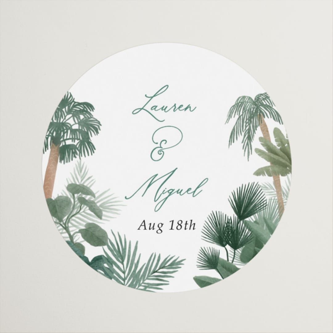 "The Greenhouse" - Wedding Favor Stickers in Seagreen by Elly - Front