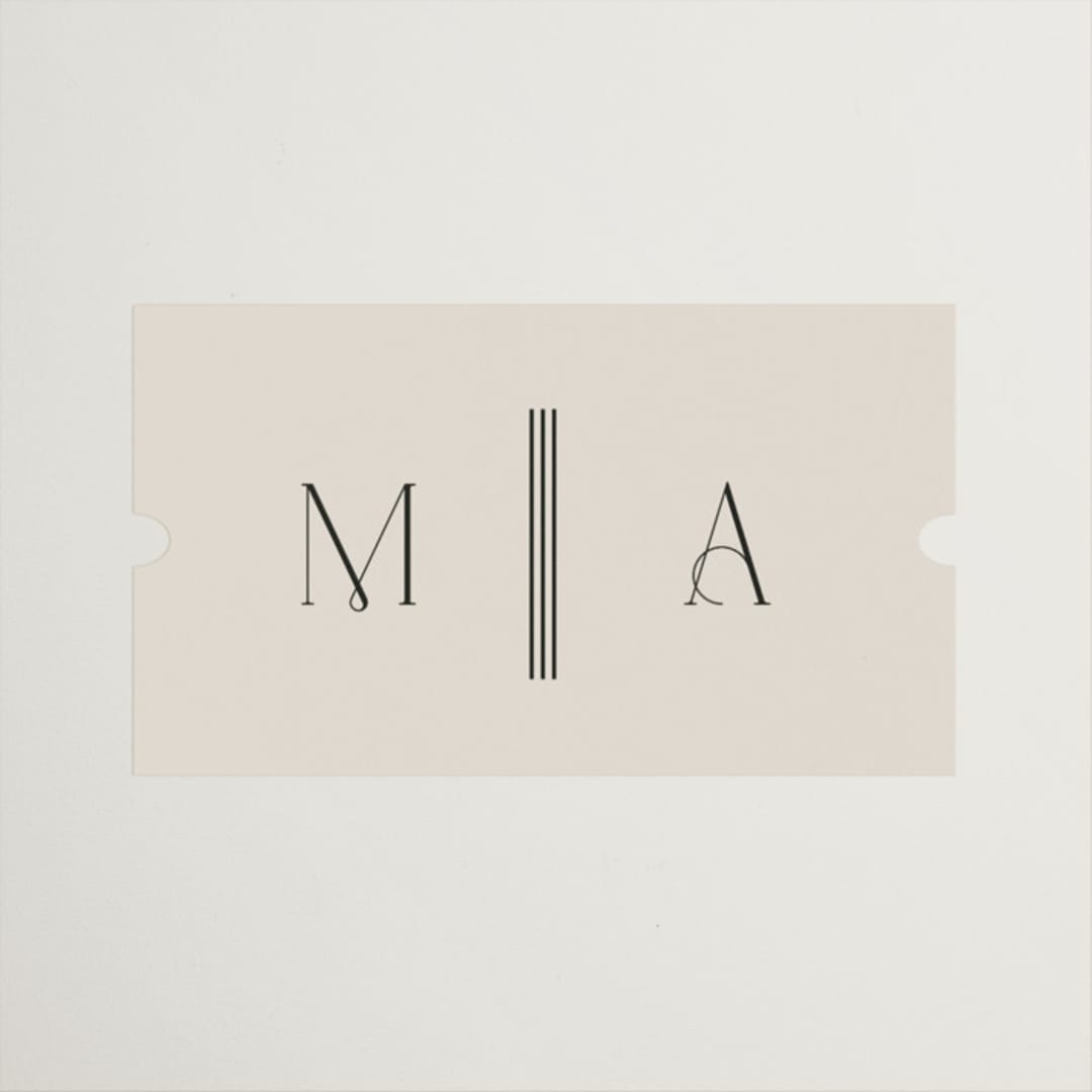"Misha" - Wedding Favor Stickers in Latte by Kristie Kern - Front