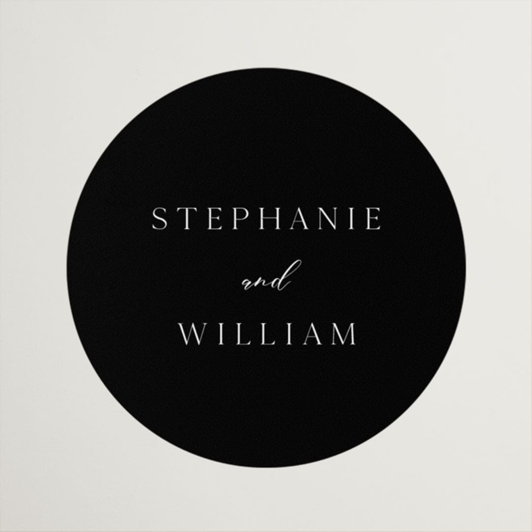"Elegant Station" - Wedding Favor Stickers in Noir by Stacey Meacham - Front