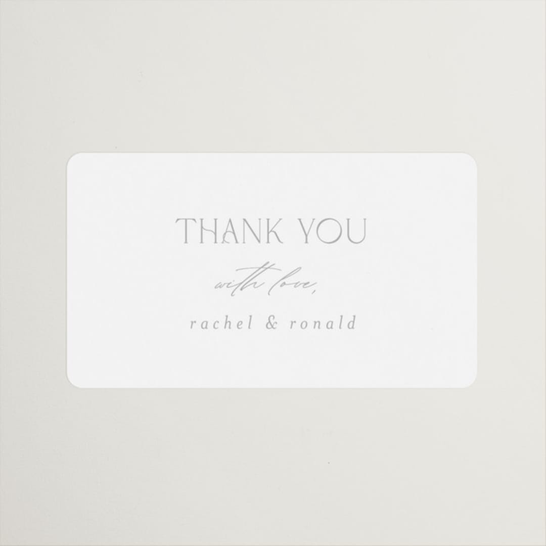 "Bellino" - Wedding Favor Stickers in Snow by AK Graphics - Front