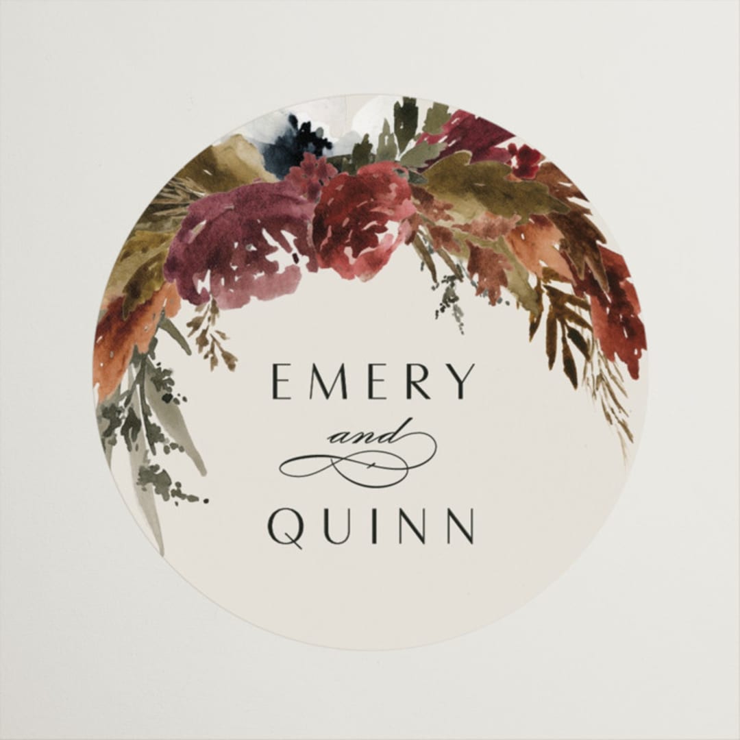 "poetique" - Wedding Favor Stickers in Autumn by Kate Ahn - Front