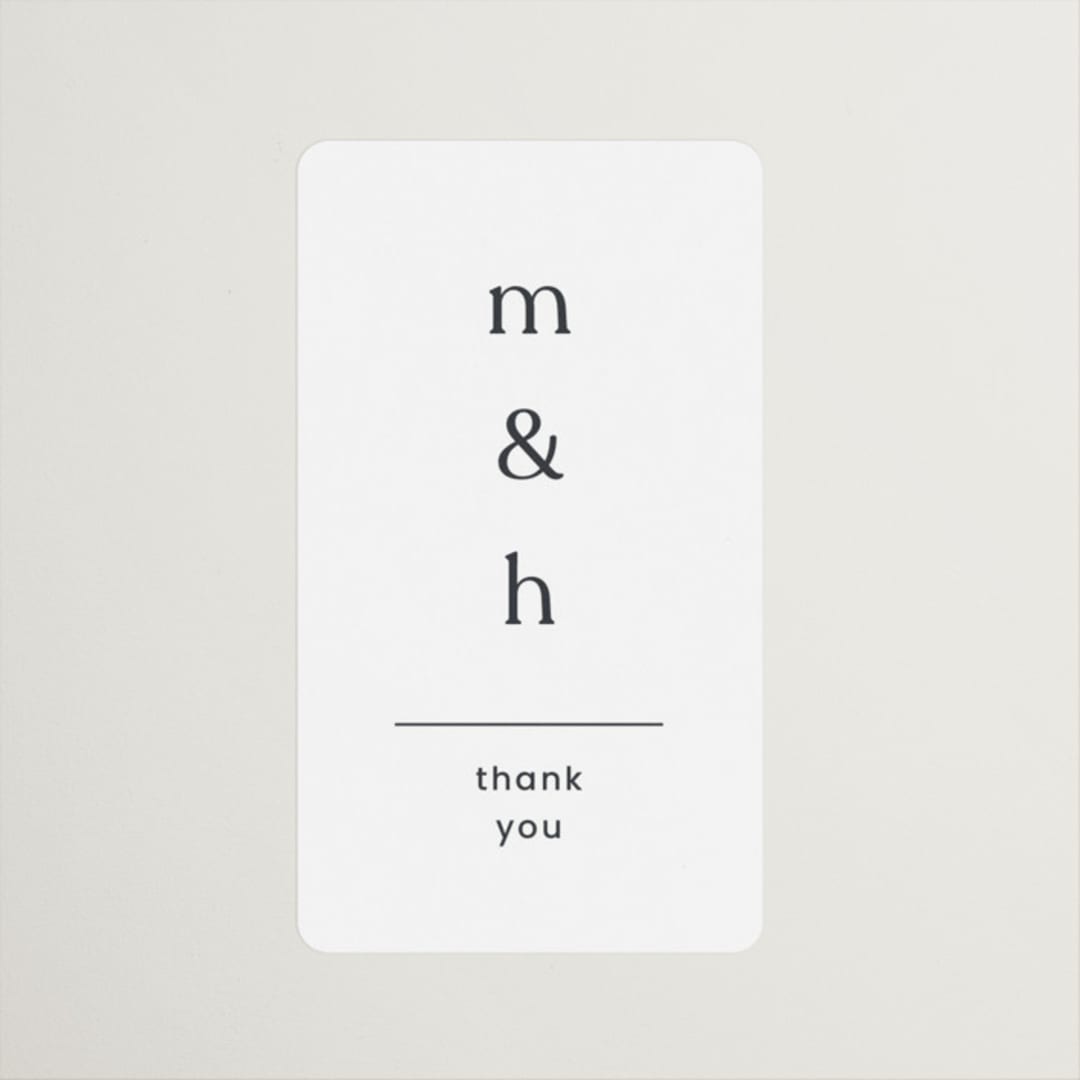 "Memo" - Wedding Favor Stickers in Charcoal by Blustery August - Front