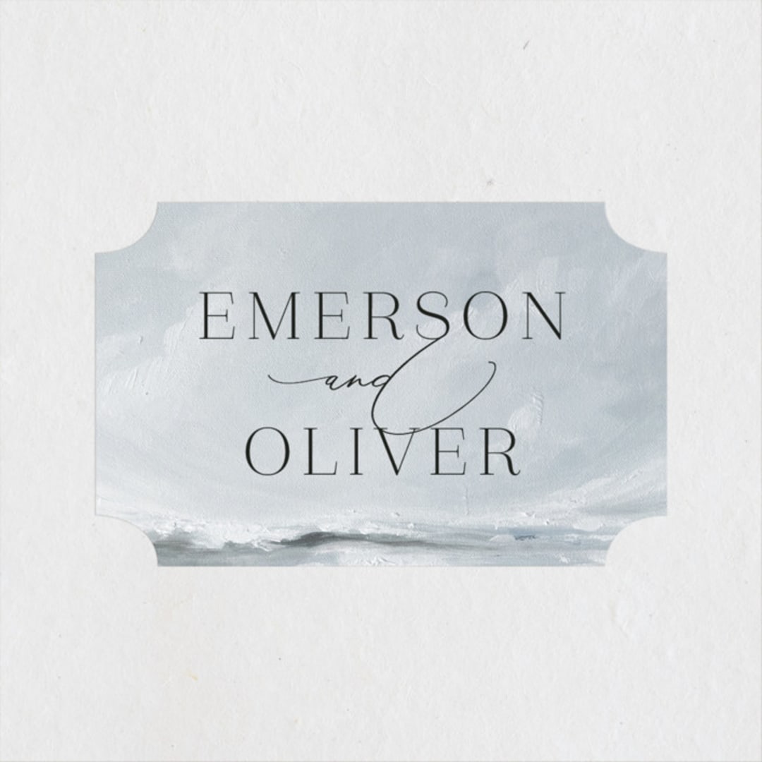 "Water's Edge" - Wedding Favor Stickers in Cloud by Nicoletta Savod - Front