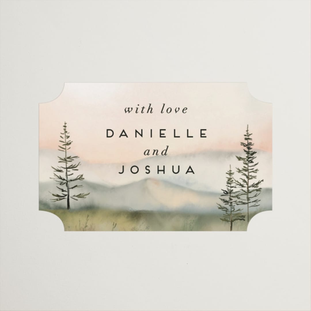 "Every Single Dawn With You" - Wedding Favor Stickers in Forest by Petra Kern - Front