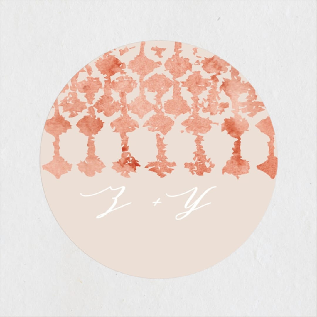 "Moroccan Jewel" - Wedding Favor Stickers in Sepia Sunset by Zhay Smith - Front