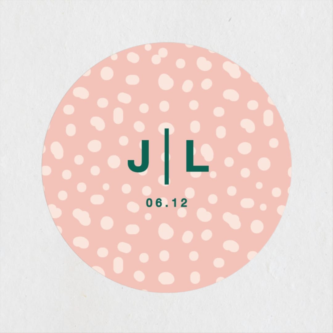 "Bold Type" - Wedding Favor Stickers in Parrot by Owl and Toad - Front