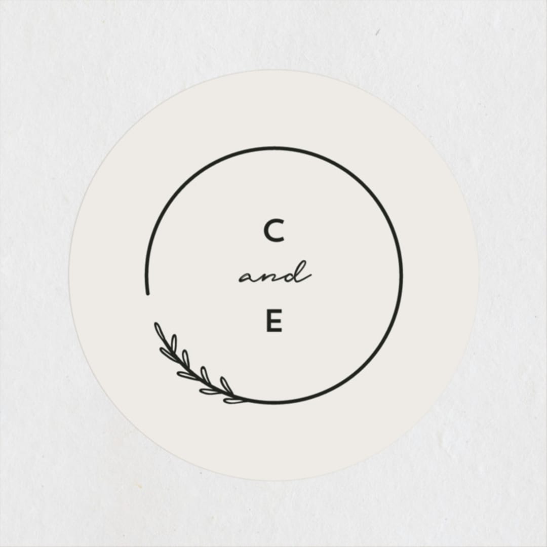 "Connect" - Wedding Favor Stickers in Almond by Brianne Larsen - Front