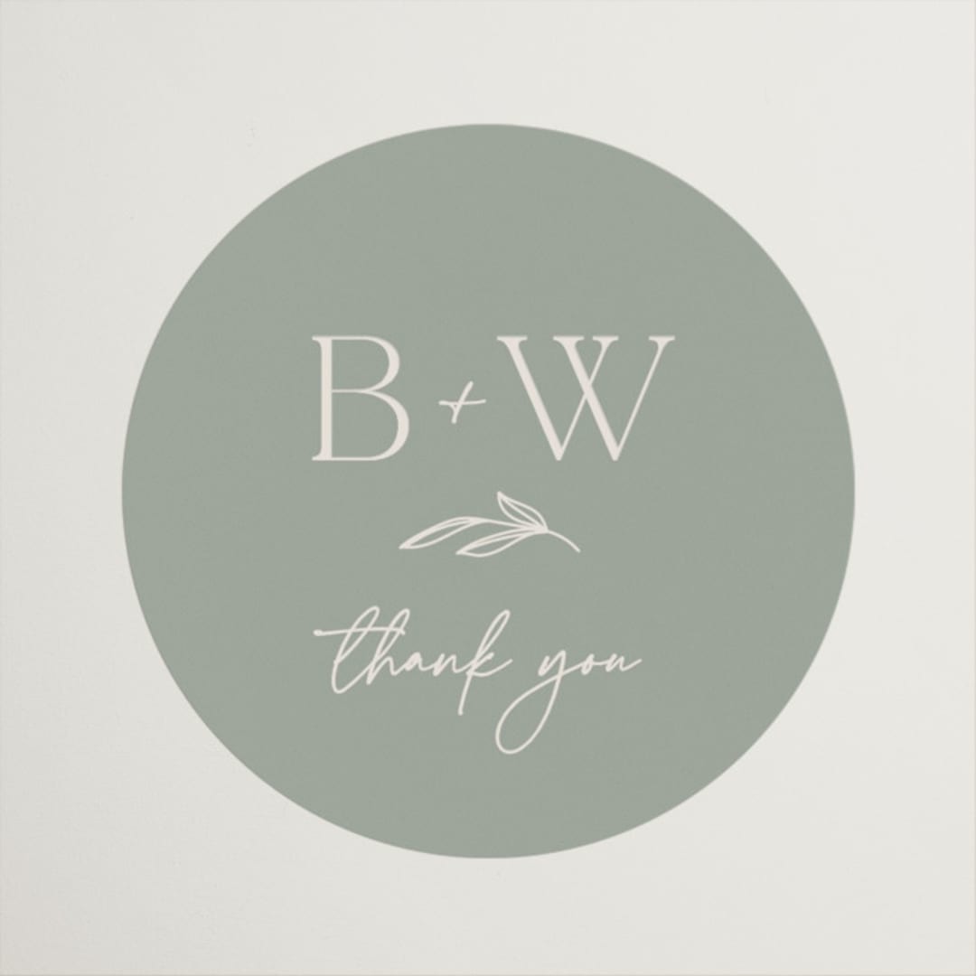 "Soft Arch" - Wedding Favor Stickers in Sage by Erica Krystek - Front
