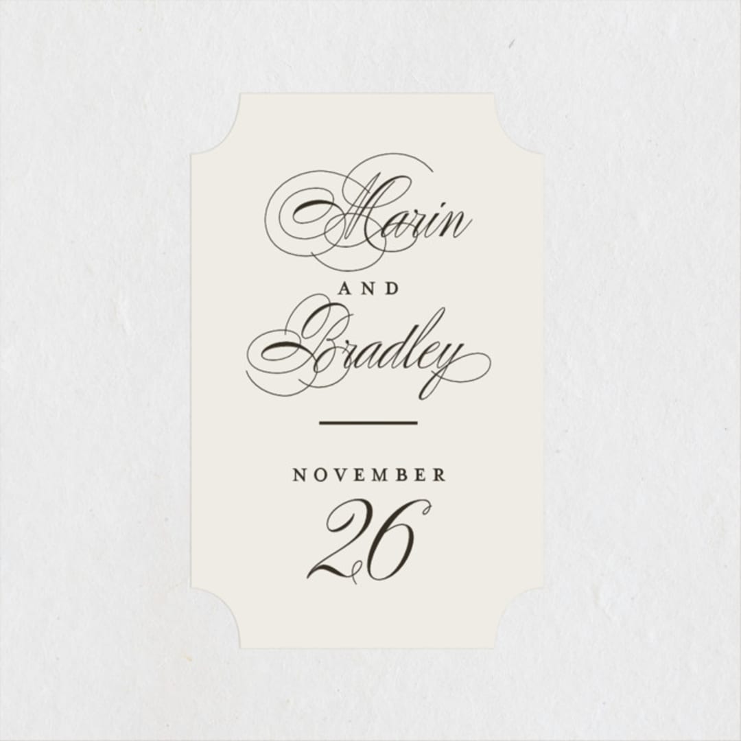 "Tandem" - Wedding Favor Stickers in Buttercream by Jessica Williams - Front