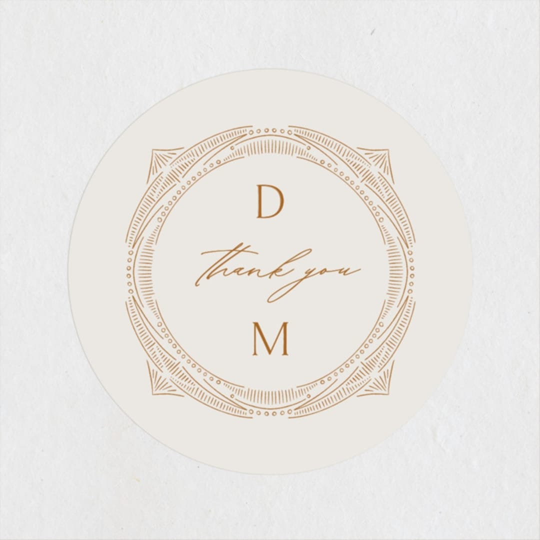 "Timeless" - Wedding Favor Stickers in Terracotta by Jen Owens - Front