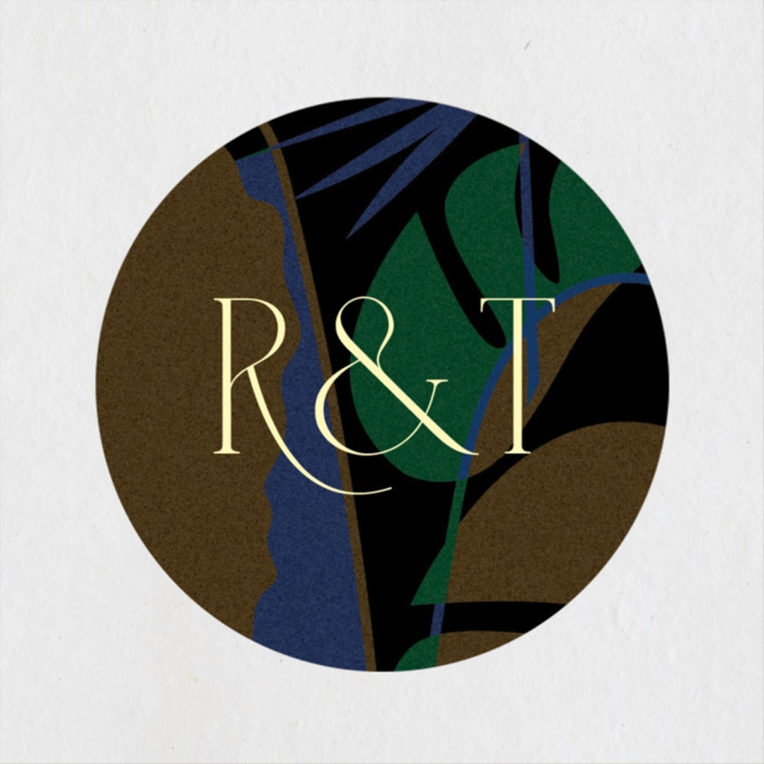 "modern tropics" - Wedding Favor Stickers in Blush by Baumbirdy - Front