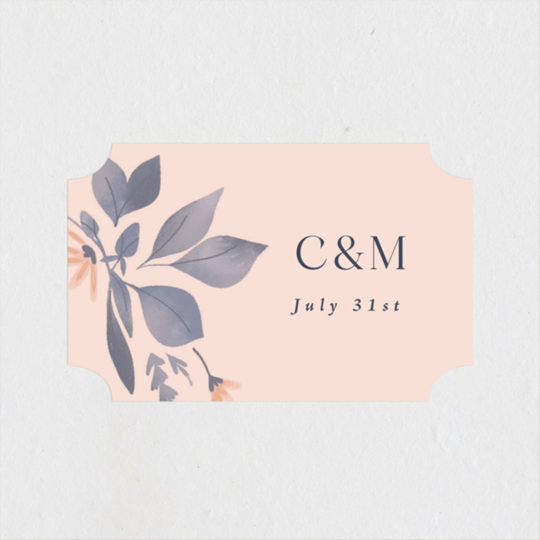 "Cascading Floral" - Wedding Favor Stickers in Lagoon by Corinne Malesic - Front