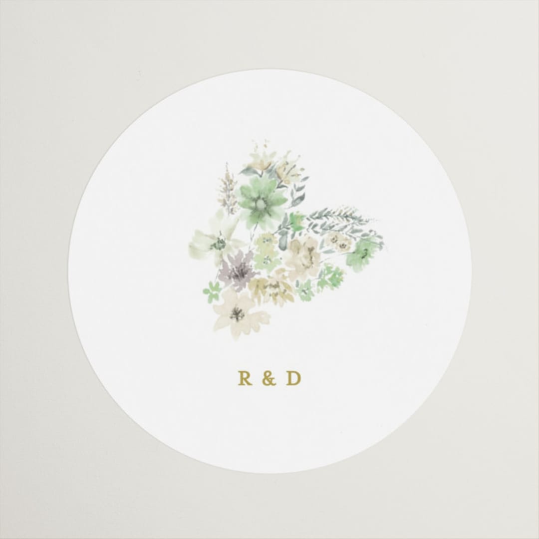"Floral Arch" - Wedding Favor Stickers in Greenery by Phrosné Barwood - Front