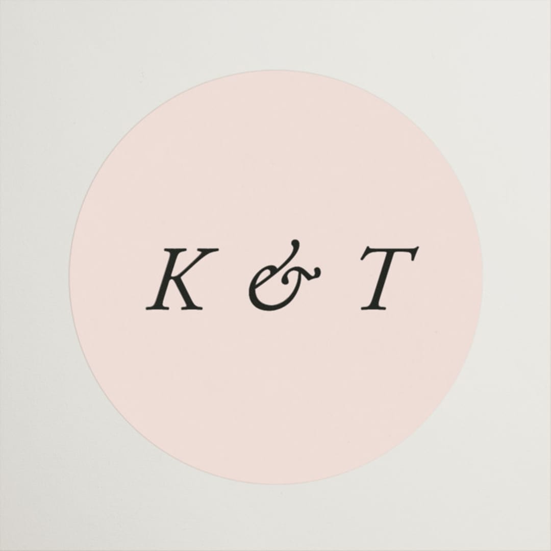 "Story Line" - Wedding Favor Stickers in Petal by Kimberly FitzSimons - Front