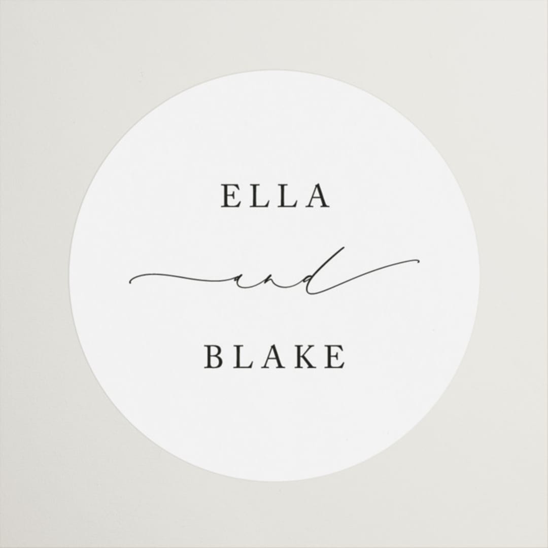 "Breathe" - Wedding Favor Stickers in Linen by Jennifer Postorino - Front