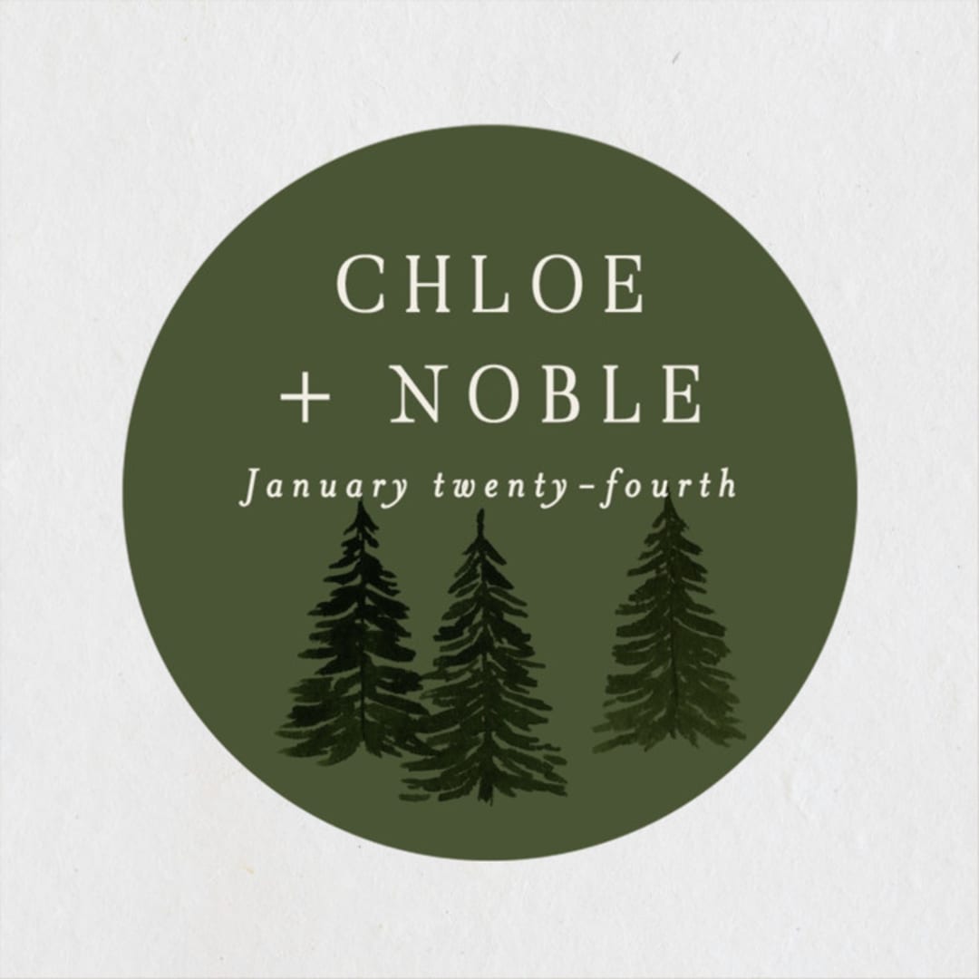 "Into the Forest" - Wedding Favor Stickers in Cream by Alethea and Ruth - Front