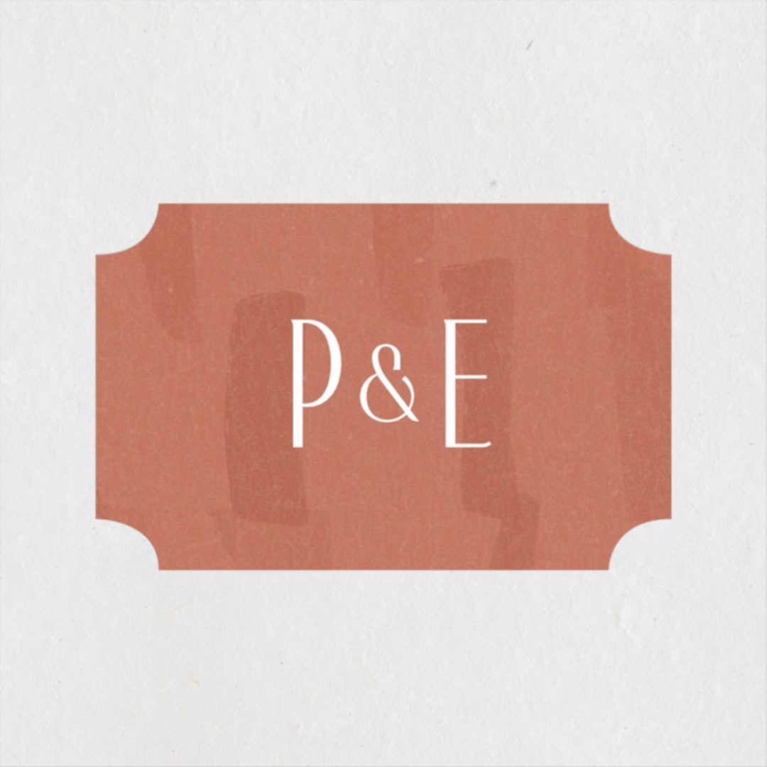 "Echo" - Wedding Favor Stickers in Rust by Jennifer Wick - Front