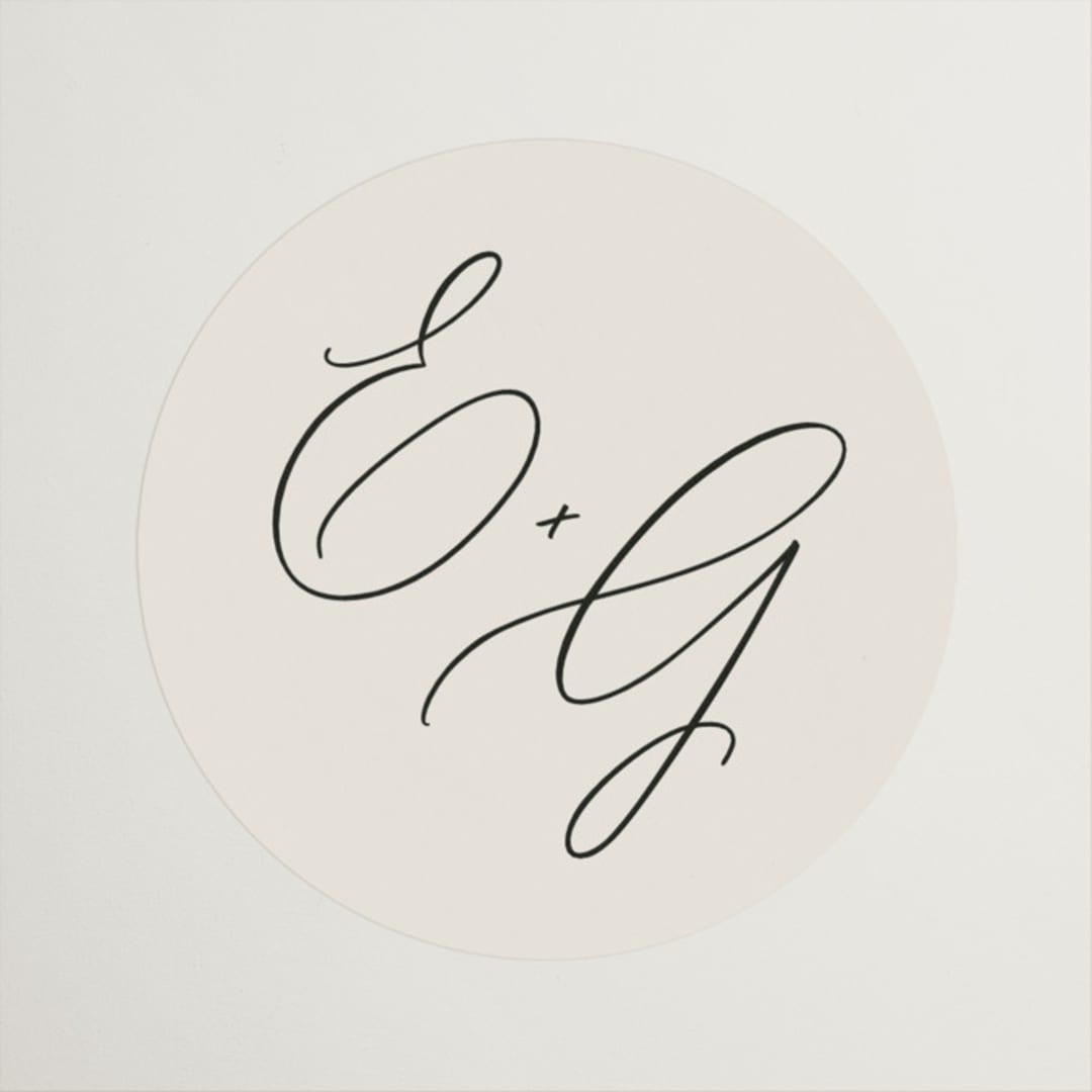 "Scripted Names" - Wedding Favor Stickers in Ecru by Hooray Creative - Front
