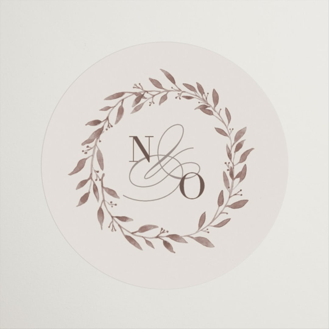 "Delicate monogram" - Wedding Favor Stickers in Ecru by Hooray Creative - Front