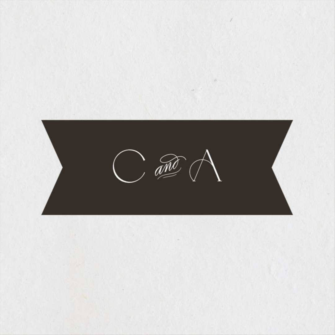"Arcadia" - Wedding Favor Stickers in Noir by Olivia Raufman - Front