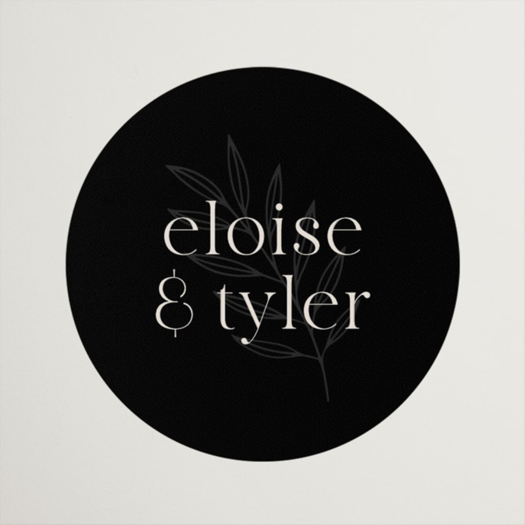 "Little party big love" - Wedding Favor Stickers in Noir by Jessica Corliss - Front