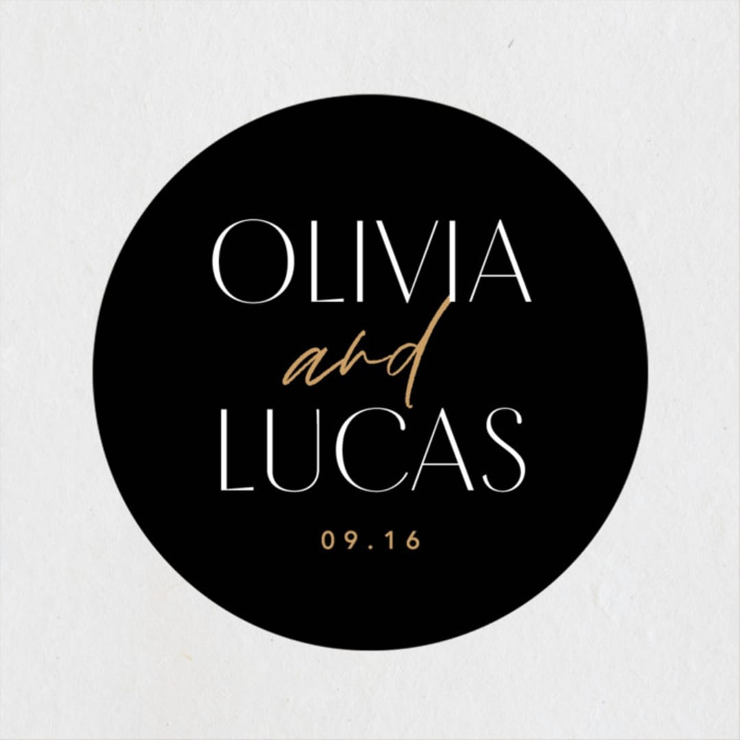 "love love love" - Wedding Favor Stickers in Onyx by Robert and Stella - Front