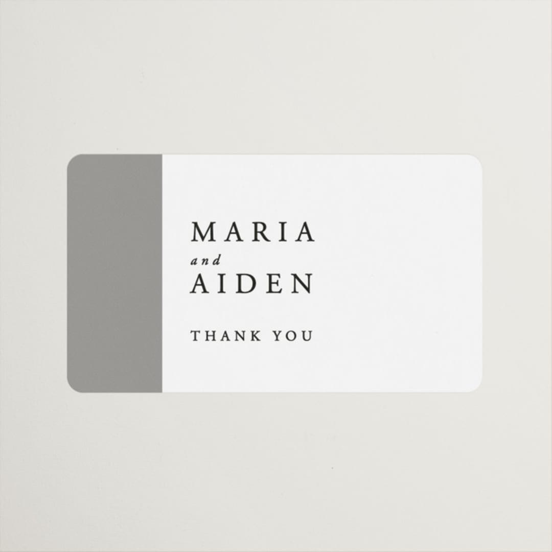 "Portrait" - Wedding Favor Stickers in Platinum by Heather Schertzer - Front