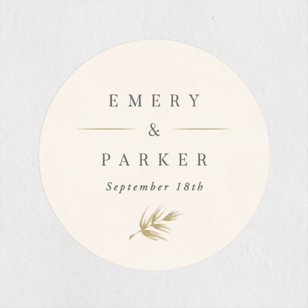 "Lakefront" - Wedding Favor Stickers in Natural by Robert and Stella - Front