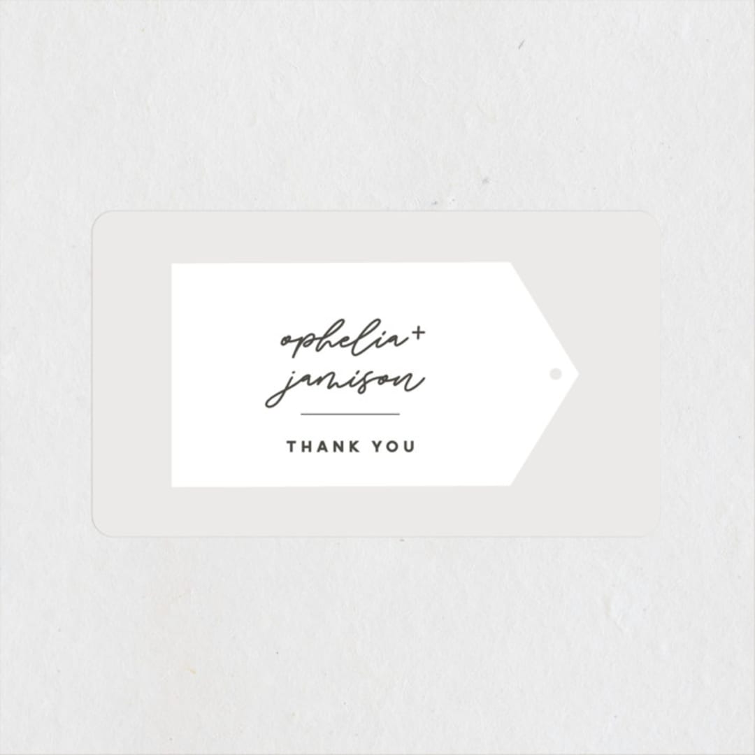 "Destination" - Wedding Favor Stickers in Mist by Lori Wemple - Front