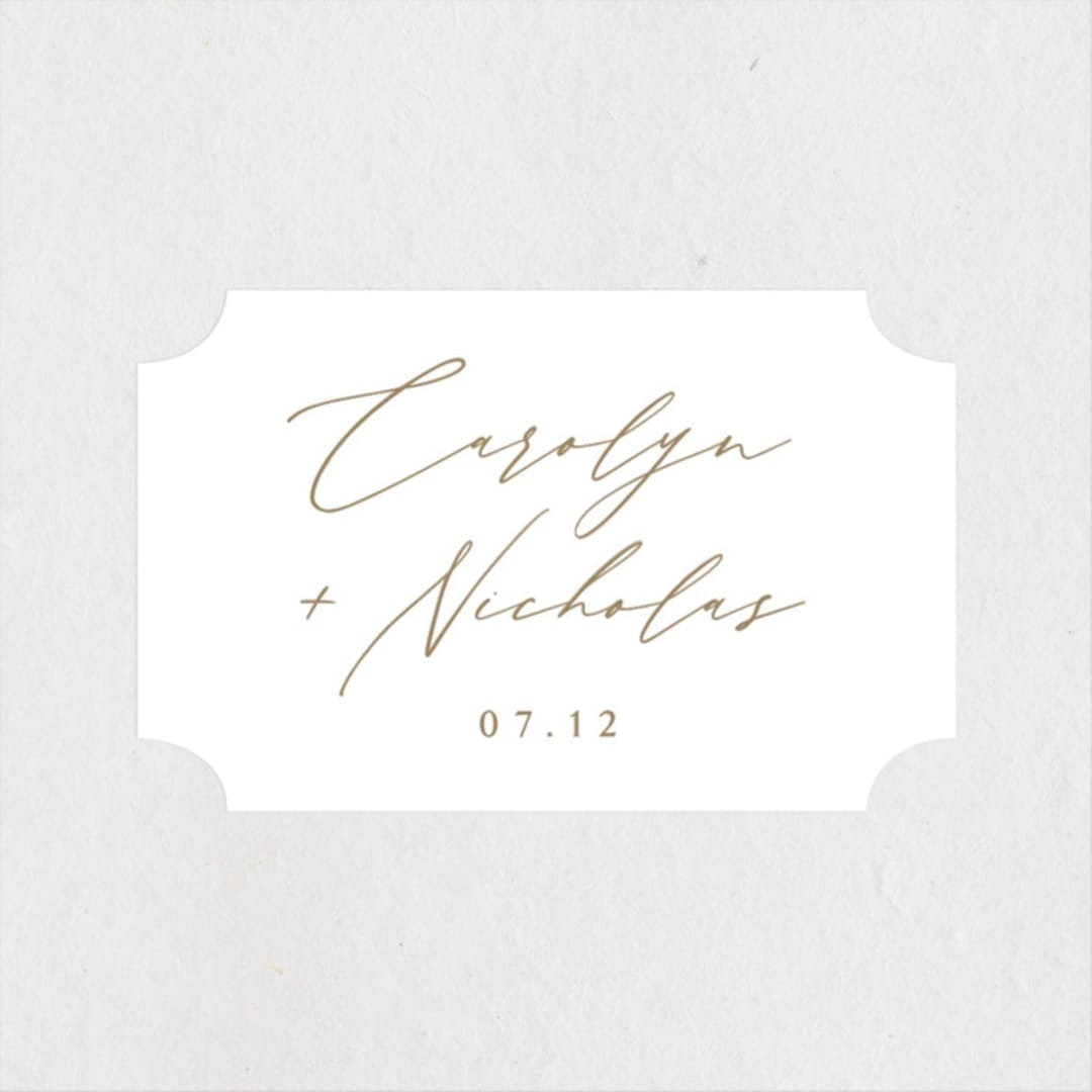 "Napa" - Wedding Favor Stickers in Golden by Kelly Schmidt - Front