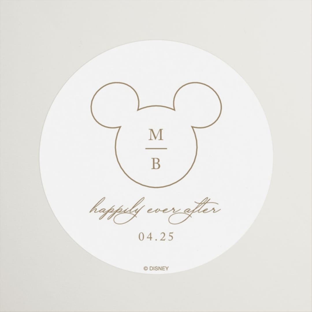 "Disney's Minimal Mickey Mouse" - Wedding Favor Stickers in Celebration by Jennifer Postorino - Front