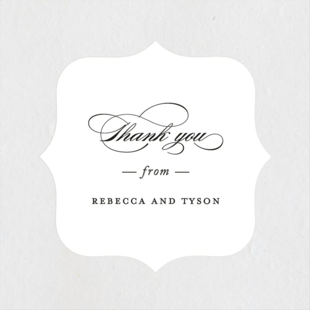 "Eloquence" - Wedding Favor Stickers in Vanilla by Kimberly FitzSimons - Front