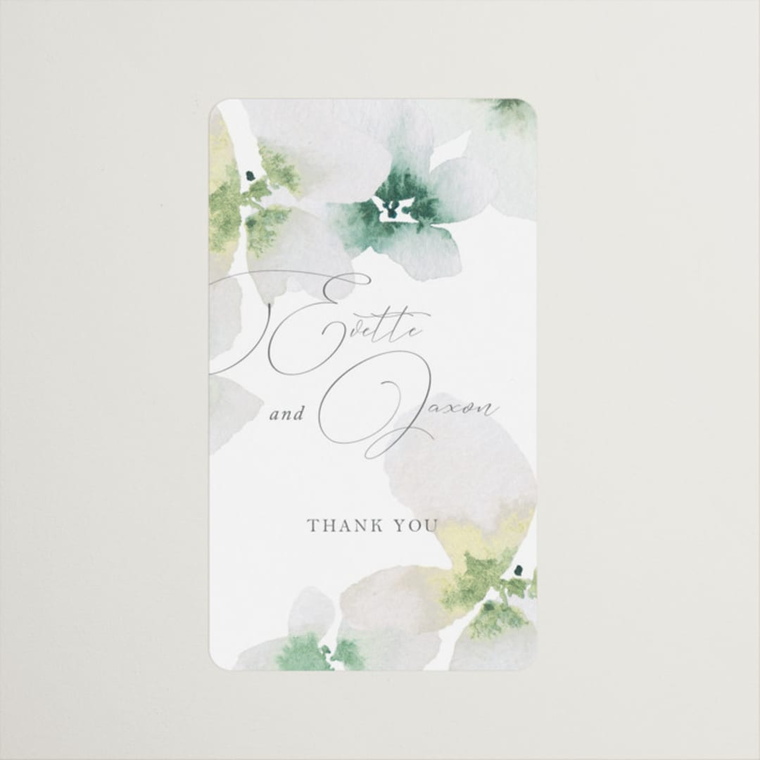 "Whispered" - Wedding Favor Stickers in Springtime by Design Lotus - Front
