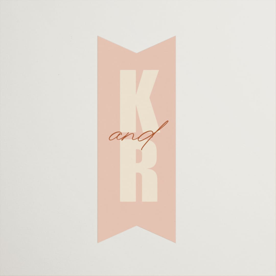 "Typographical Poster" - Wedding Favor Stickers in Blush by Stacey Day - Front