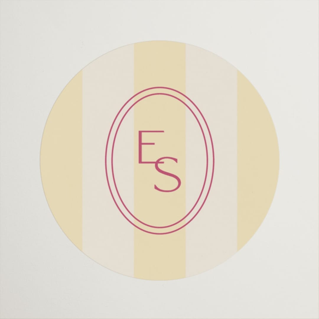 "palmetto" - Wedding Favor Stickers in Lemon by Ellen Schlegelmilch - Front