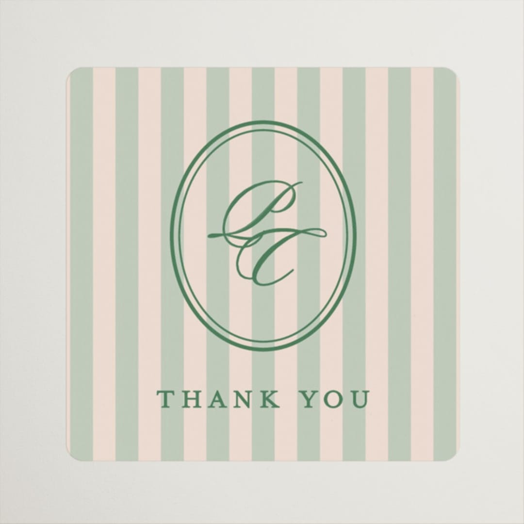 "Scripted" - Wedding Favor Stickers in Emerald by Creo Study - Front