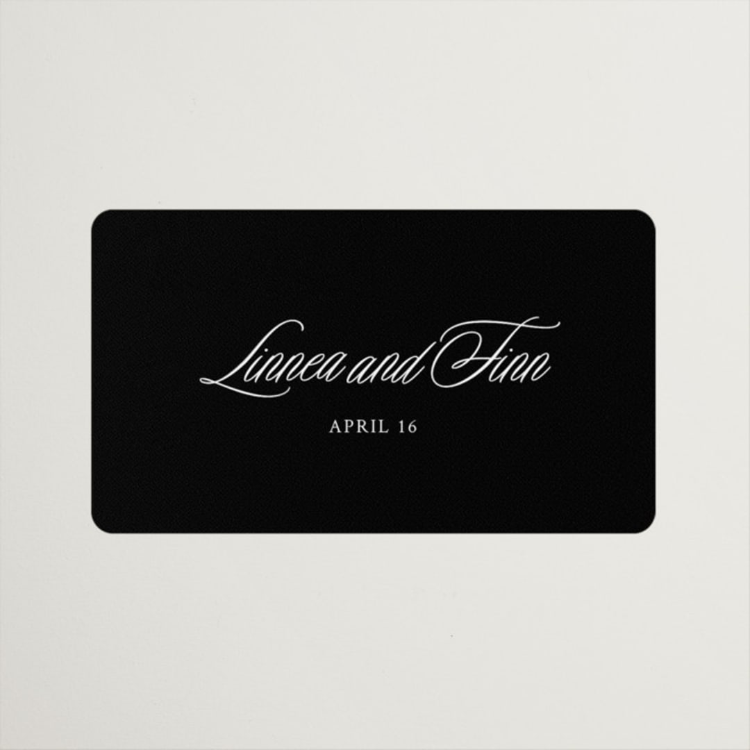 "Sophistique" - Wedding Favor Stickers in Linen by Cindy Reynolds - Front