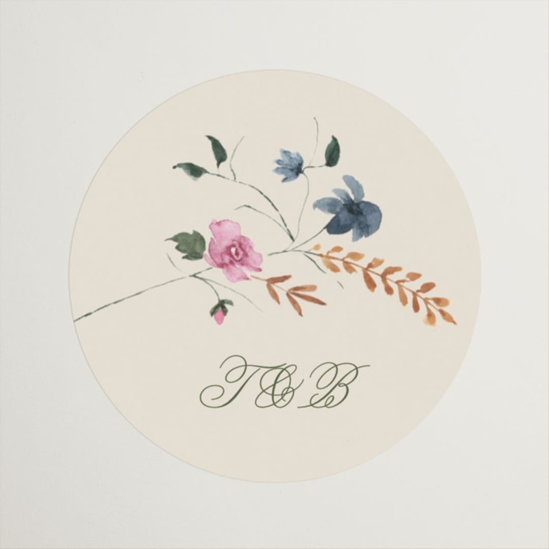 "whimsey floral" - Wedding Favor Stickers in English Garden by Phrosné Barwood - Front