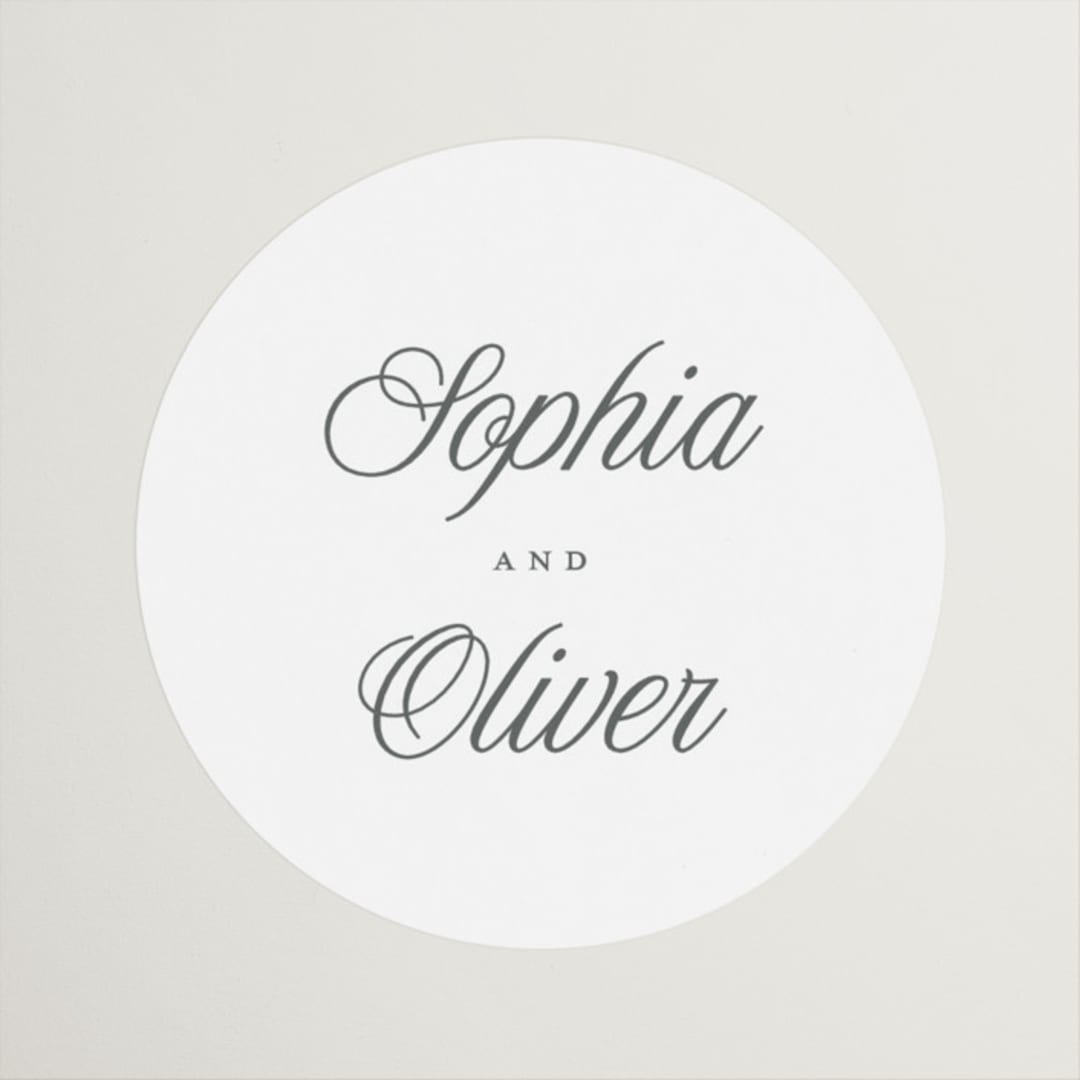 "Beautiful Day" - Wedding Favor Stickers in Graphite by Leah Bisch - Front