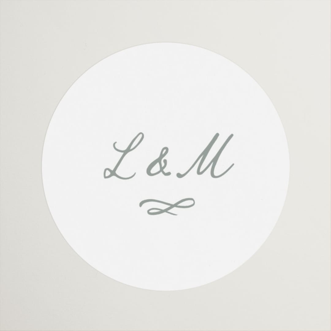 "signature monogram" - Wedding Favor Stickers in Sage by Sara Hicks Malone - Front