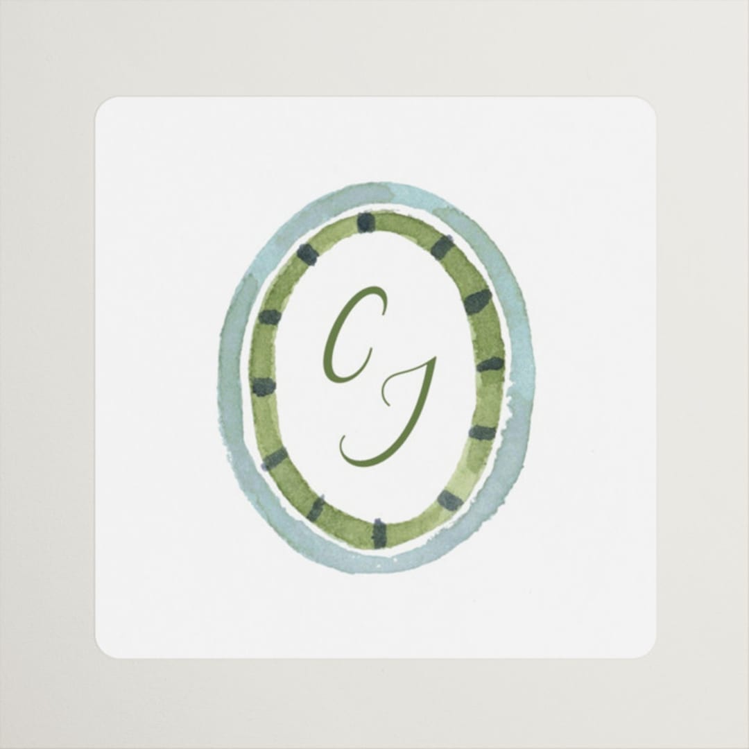 "Alento" - Wedding Favor Stickers in Celeste by Pati Cascino - Front