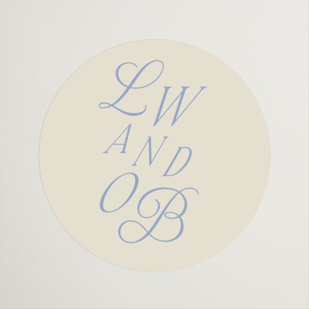 "Luxe" - Wedding Favor Stickers in Ocean by Baumbirdy - Front
