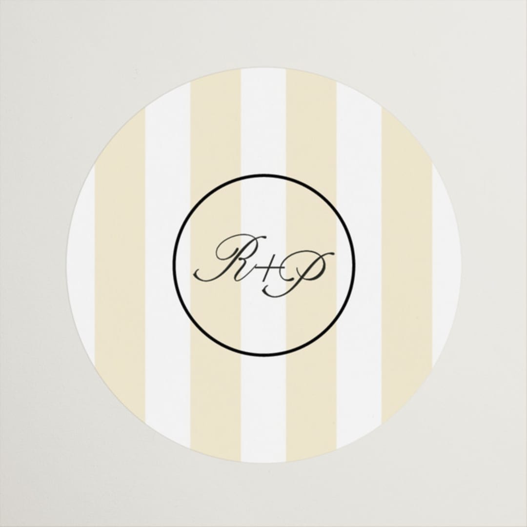 "Elegant and Formal" - Wedding Favor Stickers in Sunshine by Jen Ramsey - Front