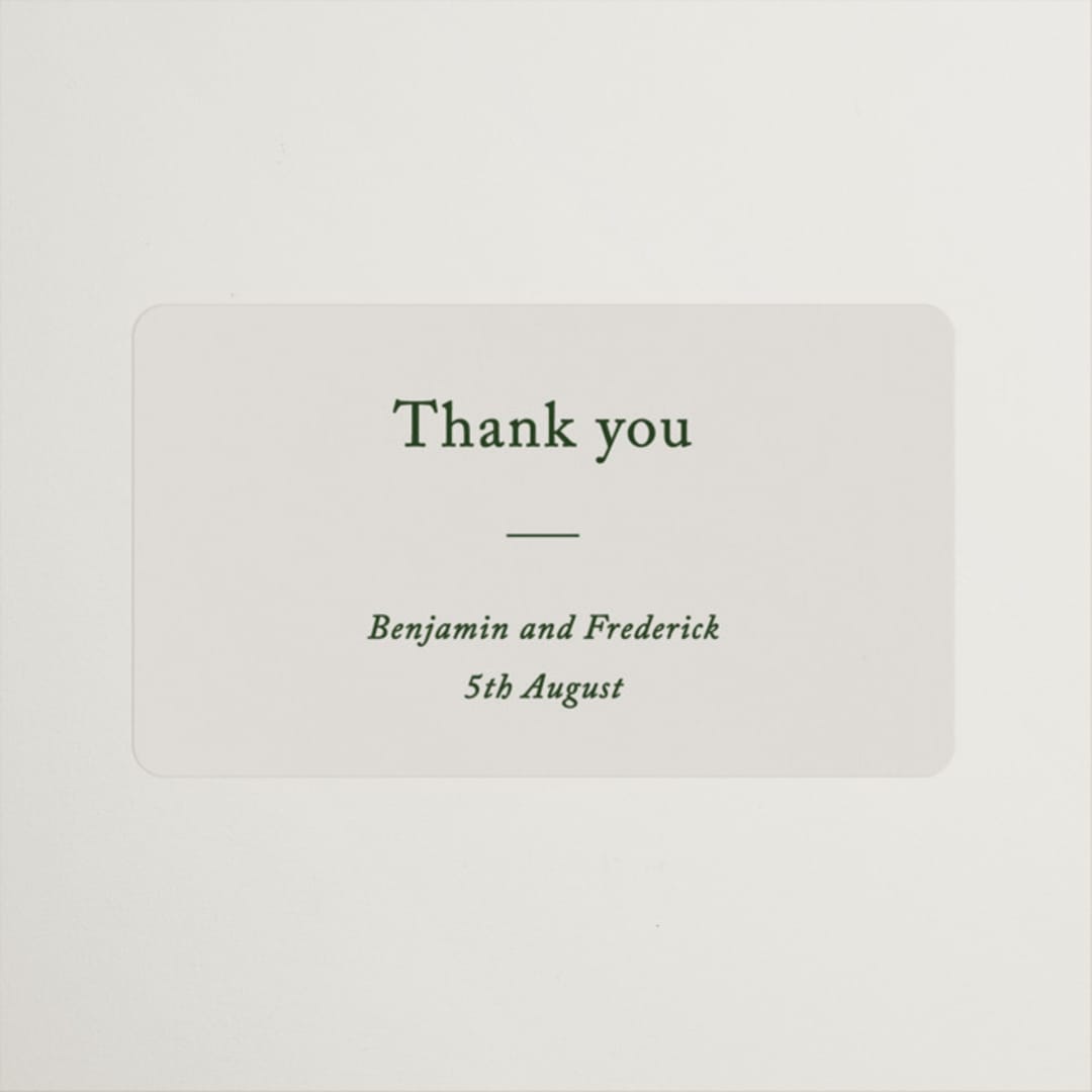 "Editorial" - Wedding Favor Stickers in Forest by Bethan - Front