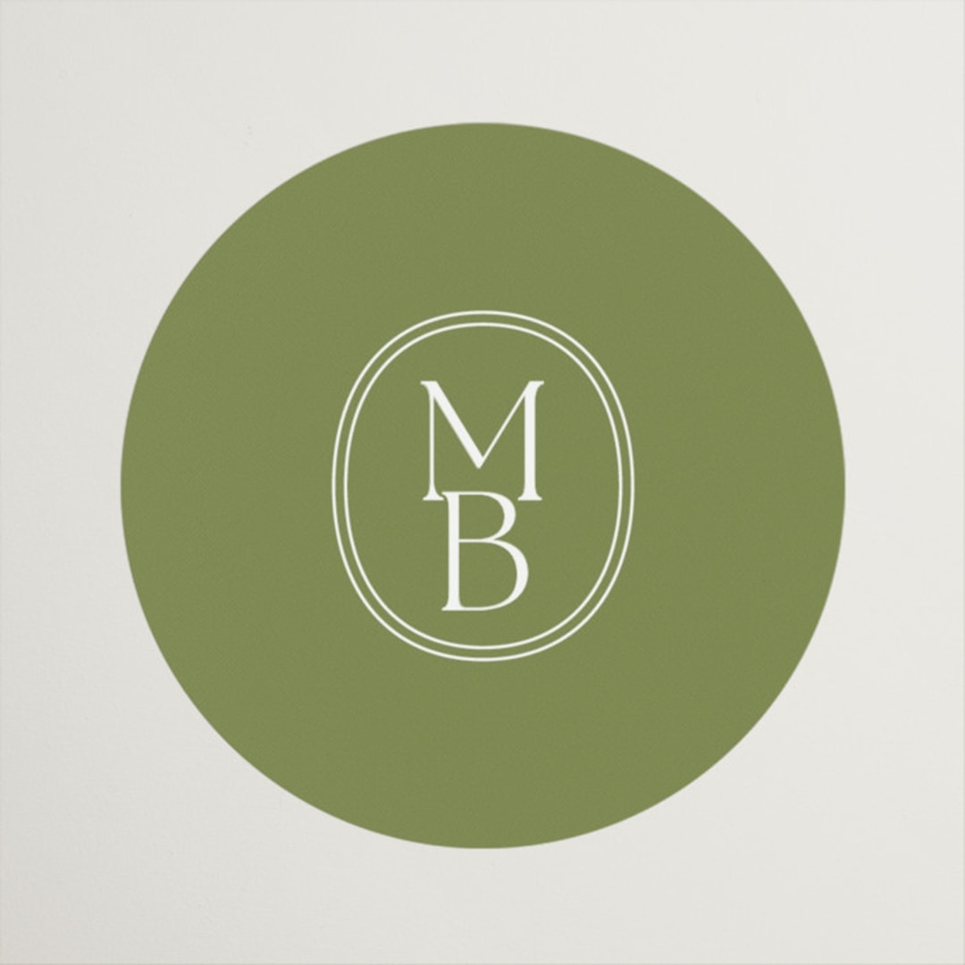 "Perriand" - Wedding Favor Stickers in Moss by Megan Davis - Front