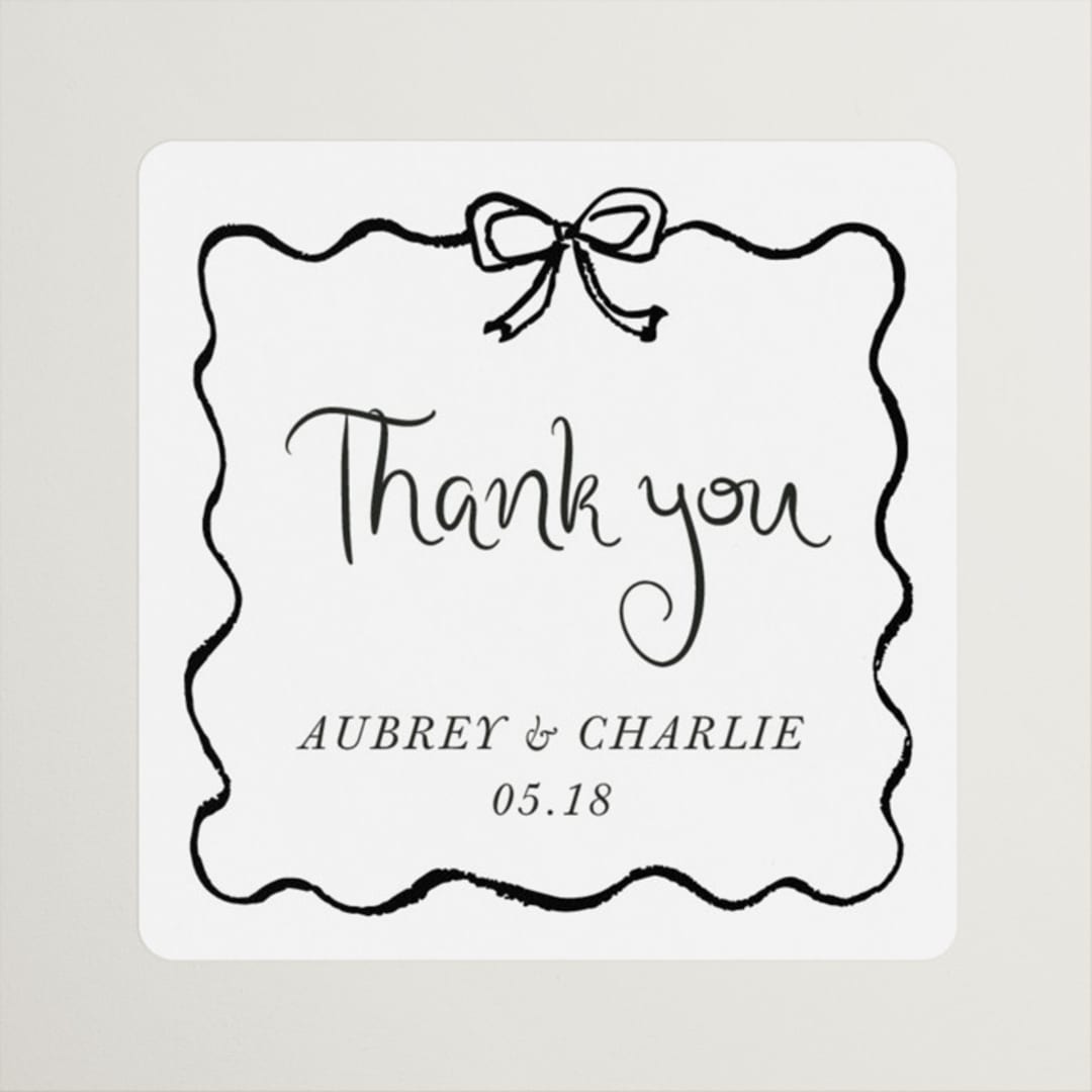 "quirky fun" - Wedding Favor Stickers in Tuxedo by Cass Loh - Front