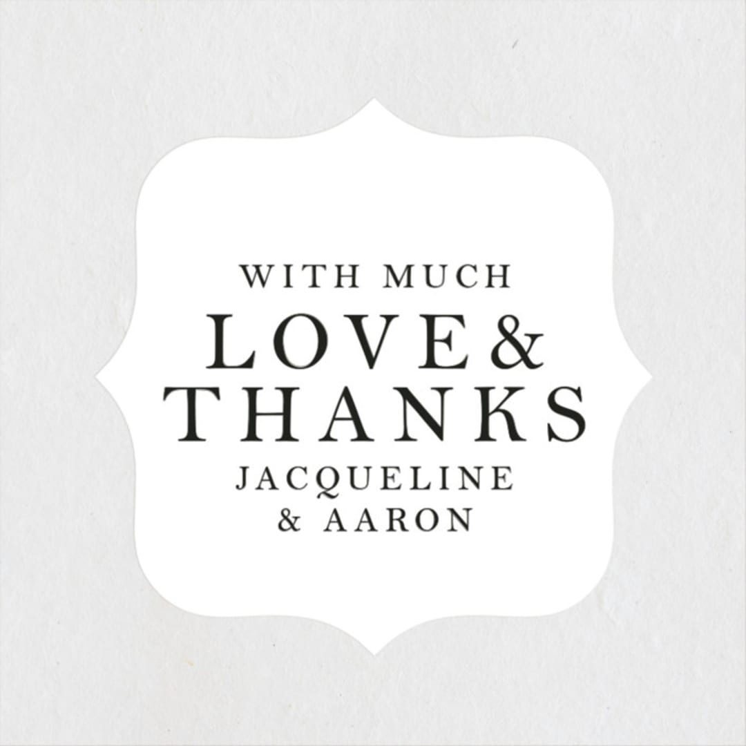 "Sophistotype" - Wedding Favor Stickers in Sea Salt by Snow and Ivy - Front
